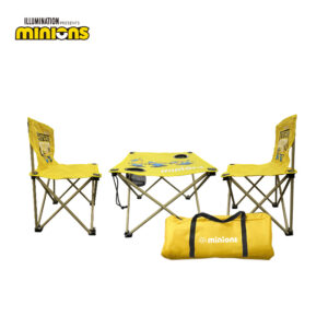 Minions Portable Folding Table and Chair Set of 4 Outdoor Picnic Folding Portable MN-ZDZY002